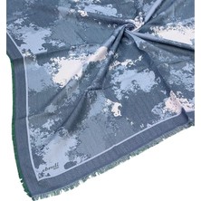 Mim Eşarp ve Şal Ebruli Kışlık Desenli Eşarp 95X95 cm