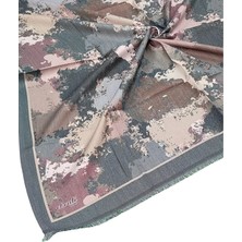 Mim Eşarp ve Şal Ebruli Kışlık Desenli Eşarp 95X95 cm