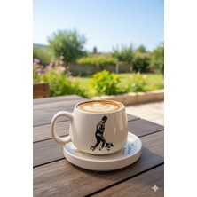 Atatürk Temalı -2 Tabaklı El Yapımı Double Kupa, Seramik Kupa, Mug, Kupa, Handmade