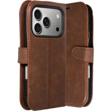 MMP Shop Iphone 17 Pro Uyumlu Kamera Korumalı Kapaklı Standlı Kartlıklı Deri Kılıf