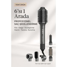 Feyza Design Prizmatik Çok Fonksiyonlu 6'lı Bldc Saç Şekillendirici Set Antrasit