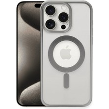 Sidens Store Newface iPhone 15 Pro Max Kılıf Erozi Magsafe Kapak - Gümüş
