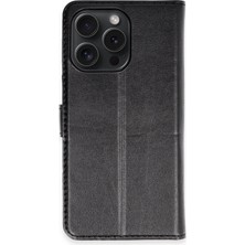 MMP Shop Iphone 14 Pro Uyumlu Kamera Korumalı Kapaklı Standlı Kartlıklı Deri Kılıf