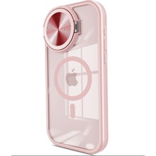 Sidens Store Newface iPhone 15 Pro Max Kılıf Teleskop Lens Magsafe Standlı- Pembe