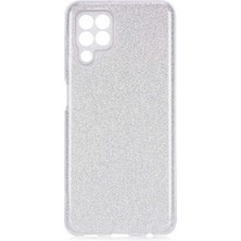 Egstech Samsung Galaxy M22 Kılıf Simli Parlak Sert Tpu+Pc Dayanıklı Kılıf