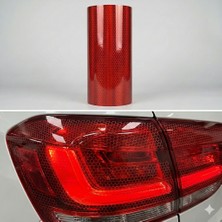 LTG Nova Petek Desenli 3D Colormatik Far Filmi Stop Folyosu 1MX30CM Kırmızı