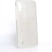 Egstech Samsung Galaxy M10 Kılıf Simli Parlak Sert Tpu+Pc Dayanıklı Kılıf