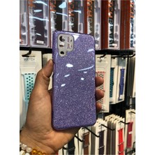 Egstech Samsung Galaxy M22 / Galaxy A22 Kılıf Simli Parlak Sert Tpu+Pc Dayanıklı Kılıf