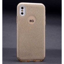 Egstech Apple iPhone x Kılıf Simli Parlak Sert Tpu+Pc Dayanıklı Kılıf