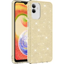Egstech Samsung Galaxy A04 Kılıf Simli Parlak Sert Tpu+Pc Dayanıklı Kılıf