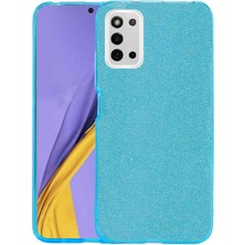 Egstech Samsung Galaxy A03S Kılıf Simli Parlak Sert Tpu+Pc Dayanıklı Kılıf