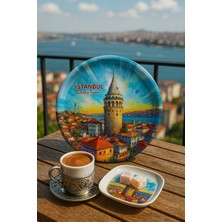 Atagift Hediyelik Galata Kulesi Istanbul Temalı Tepsi – Çay & Kahve Sunum Tepsisi | 30 cm
