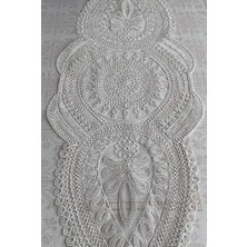 Lavanderi Fransız Dantelli Tek Parça Runner, Masa&sehpa Örtüsü, Çeyizlik Runner