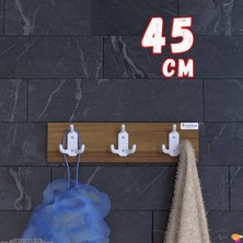 Modilayn Arı Serisi 9 Kancalı Banyo Askısı - 3' Lü Set (41,4x9,6 Cm) | Ekstra Düzen ve Yer Tasarrufu