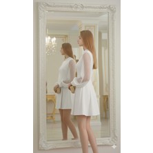 Nake Butik Kadın Kırmızı Yuvarlak Yaka Mini Elbise