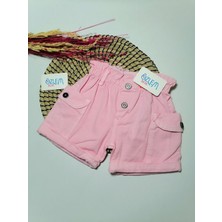 Lilitop Beli Büzgülü Safari Kız Şort Pembe - 4-5 Yaş