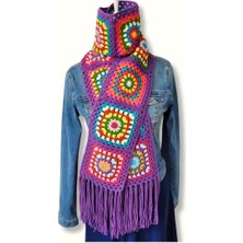 El Örgüsü  Motif Detaylı Kadın Atkı Tığ Işi