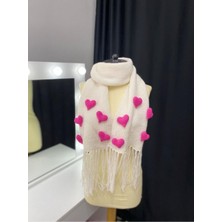 El Örgüsü Kalpli  Kadın Atkı