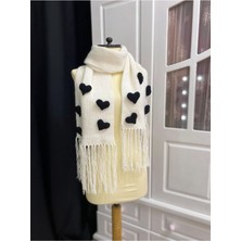 El Örgüsü Kalpli  Kadın Atkı