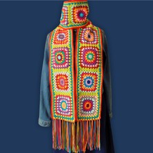 El Örgüsü  Motif Detaylı Kadın Atkı Tığ Işi