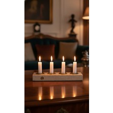 Montdekor El Yapımı Mermer Taşlı Mumluk