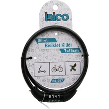 Şifreli Eko - Ince Bisiklet Kilit Çelik Tel Siyah Şeffaf Kılıf 7MMX65CM (5224)