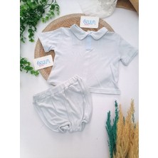 Genel Bebe Yaka Tişört& Mavi Şort 2'li Tk. Mavi - 3-6 Ay