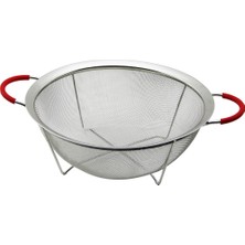 28CM Tel Sepet Metal Süzgeç Silikon Kılıflı Kulp Metal Çerçeve - Ayak (5224)