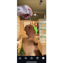 Kapipara  yeşil sülüfa tpeluş Anahtarlık - Orginal canta Charmı Capybara