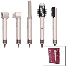 Rose Gold Air Brush 5in1=bukle-Hacimle-Düzleştir-2-Fırça Saç Kurutma - Şekil Makinesi 13