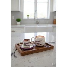 Canım Kendim Serisi Lavanta Desenli, El Yapımı Seramik ve Kupa Takımı, Mug, Hand Made