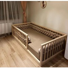 Mkgrup Yuvarlak Çıtalı Montessori Bebek ve Çocuk Karyolası