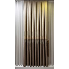 Fon Dünyası Pano Fon Perde Krem Kahve (Tek Kanat)