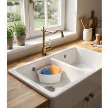 Berina Home Lavabo Içi Süzgeç Lavabo Süzgeci Çöp Süzgeci Pirinç Süzgeci Sünger ve Bez Askısı