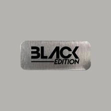 CRF Reklam Promosyon Matbaa Black Edition Metal Etiket 3x7 cm Arkası Yapışkanlı 1 Adet