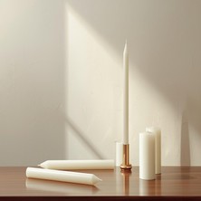 Pars Mum Soya Parafini Beyaz Şamdan Mum 10 Adet – Dekoratif, Dumansız, Uzun Ömürlü