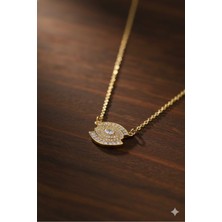 Ares 01 Store Kararmaz Çelik Zirkon Taşlı Göz Kolye