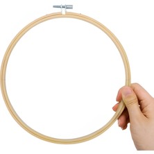 Elegantshop Vidalı Bambu Yuavarlak Nakış Kasnağı