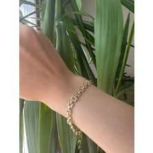 Toz Vintage Fex Taş Detaylı Altın Renk Şık Tasarım Vintage Retro Bileklik