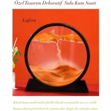 Lufern Özel Tasarım Dekoratif Sulu Kum Saati Şeffaf Cam Gövde Ev Ofis Obje Estetik Görsel Şölen Dingin