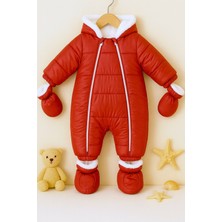 DeKuBaby Yağmur-Soğuk Geçirmez Kapüşonlu Çıkarılabilir Eldiven ve Patikli Bebek Kozmonot-Astronot Tulum