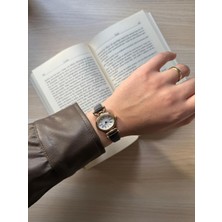 Rubsey Retro Minimal Deri Kordon Vintage Kadın Kol Saati Siyah