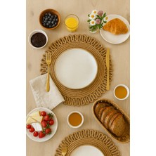 Efuliz Home Jüt Hasır Doğal Amerikan Servis - Supla, El Yapımı(Handmade) Desenli Yıkanabilir Masa Servis , Supla