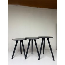 Hamadex 1. Sınıf Mdf Siyah  3'lü Zigon Sehpa Seti