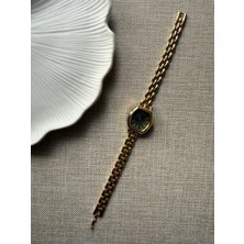 Rubsey Retro Minimal Metal Kordon Vintage Kadın Kol Saati Içi Lacivert