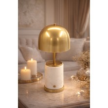 Montdekor El Yapımı Mermer Taşlı Bronz Abajur