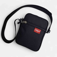 Vildget Unisex Siyah Askılı Küçük Çapraz Çanta Crossbody Bag 15x13x5