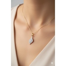 Çekirdek Jewelry 925 Ayar Gümüş Yaprak Tasarım Kolye