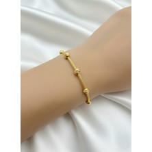 Çekirdek Jewelry 925 Ayar Gümüş Tasarım Gold Dorika Bileklik
