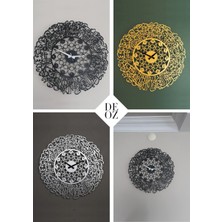 Deoz Lab Ayetel Kürsi Motifli Arap Rakamlı Dekoratif Duvar Saati - Özel Tasarım, Sessiz Mekanizma